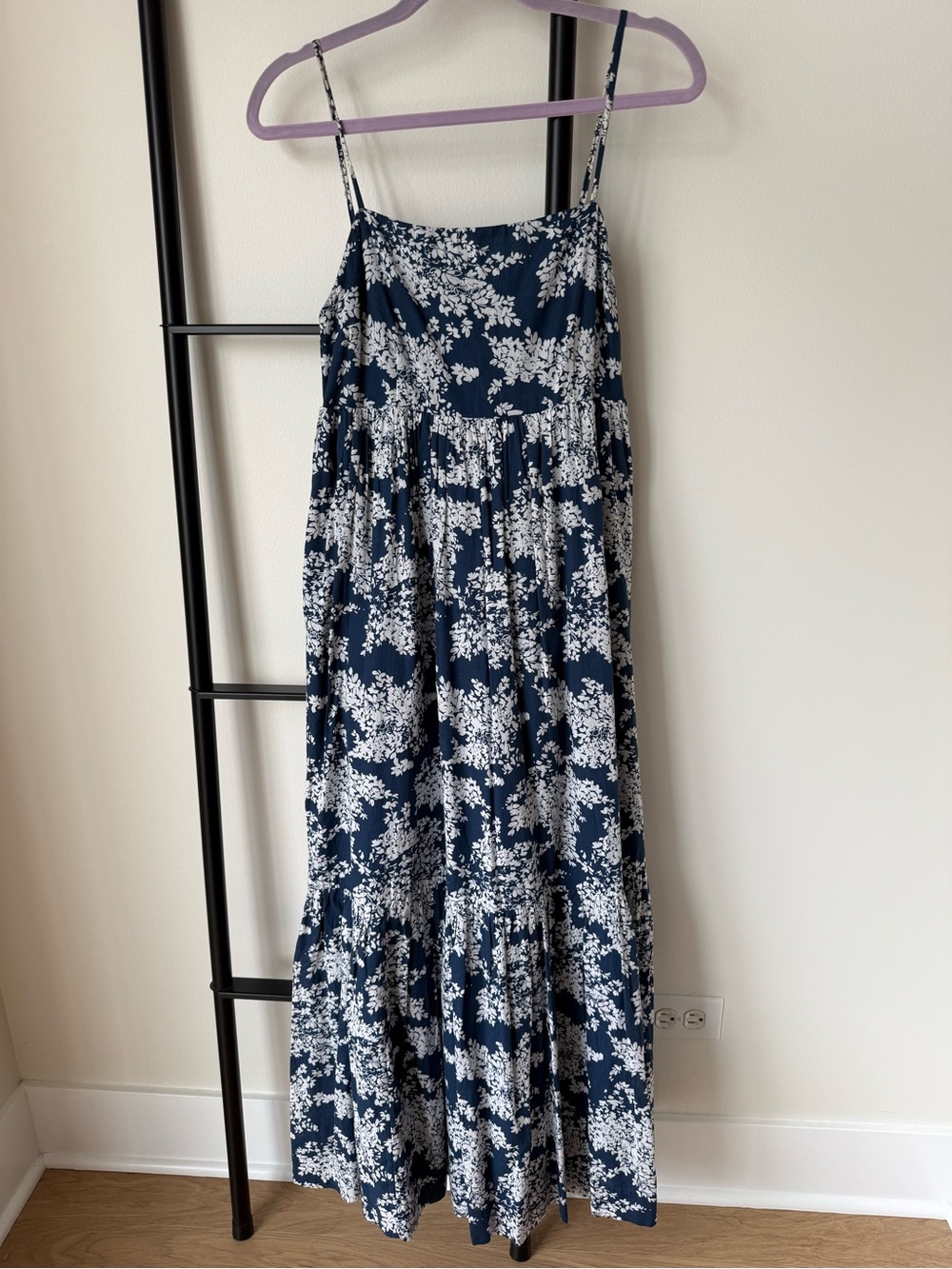 Abercrombie & Fitch Navy and White Floral Maxi Dress